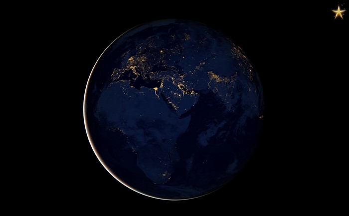 Earth at night from space