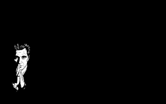 Monochrome illustration of a man praying