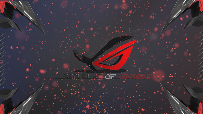 Republic of Gamers logo with fiery particles