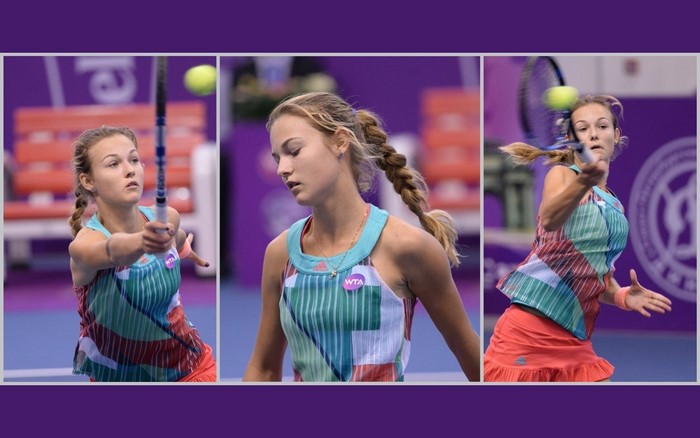 Anna Kalinskaya playing tennis