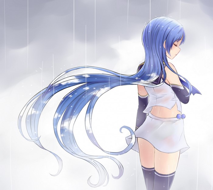 Samidare from Kantai Collection in the rain