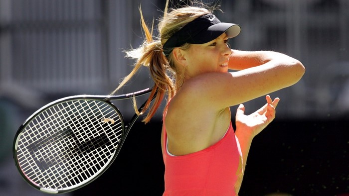 Maria Sharapova playing tennis