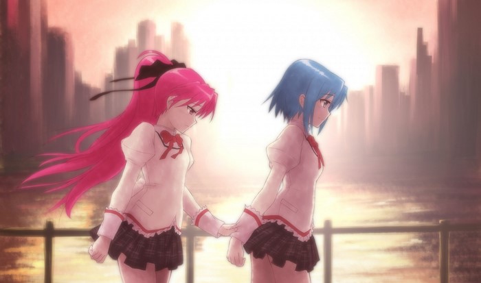 Sayaka Miki and Kyouko Sakura from Mahou Shoujo Madoka Magica