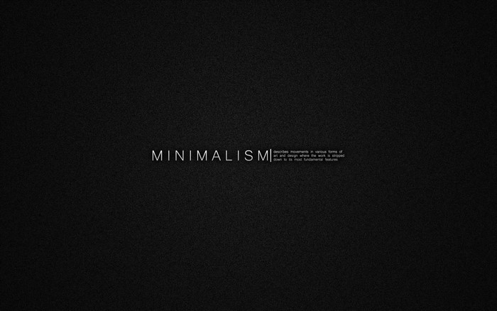 Minimalism text on black background