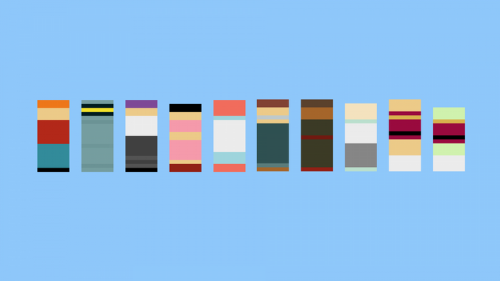 Abstract colorful bars on a blue background
