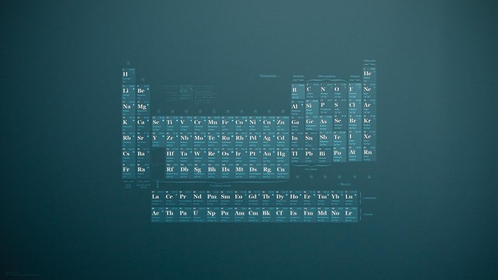 Periodic Table of Elements on Blue Background