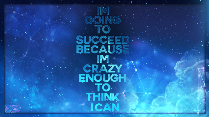 Typography in space with motivational quote
