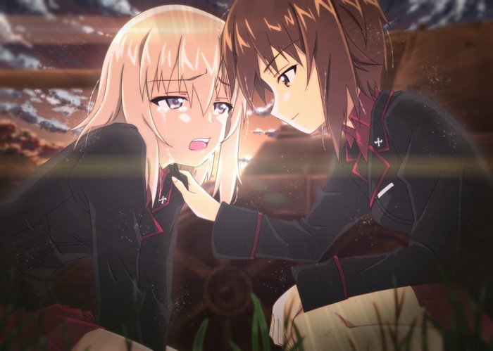 Emotional Scene from Girls und Panzer featuring Nishizumi Maho