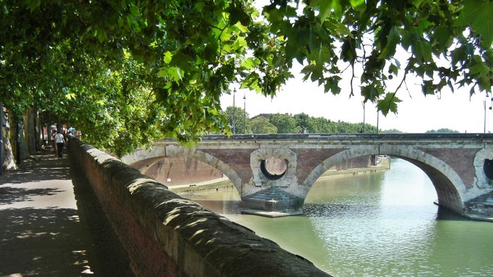 Pont Neuf bridge over the Garonne river in Toulouse, France