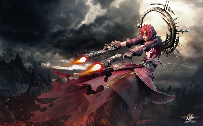 Revelation Online character with guns