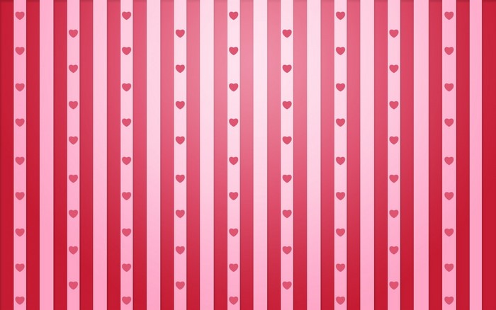 Pink and red striped pattern with hearts