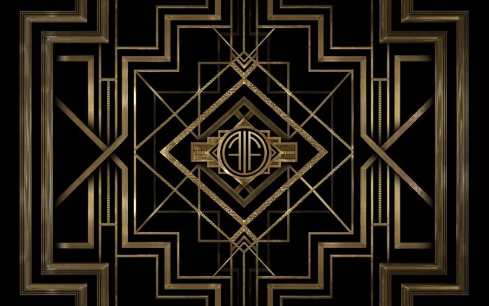 Art Deco Geometric Pattern with Monogram