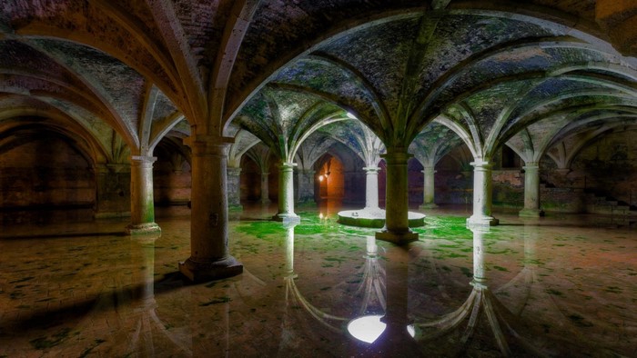 Ancient Gothic Stone Vaulted Water Chamber