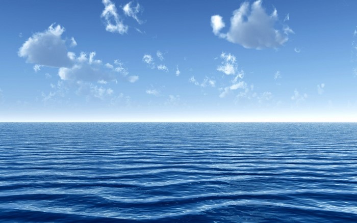 Ocean and Sky with Clouds