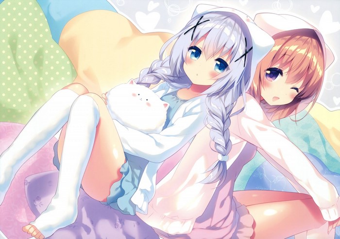 Kafuu Chino and Hoto Kokoa from Gochuumon wa Usagi Desu ka