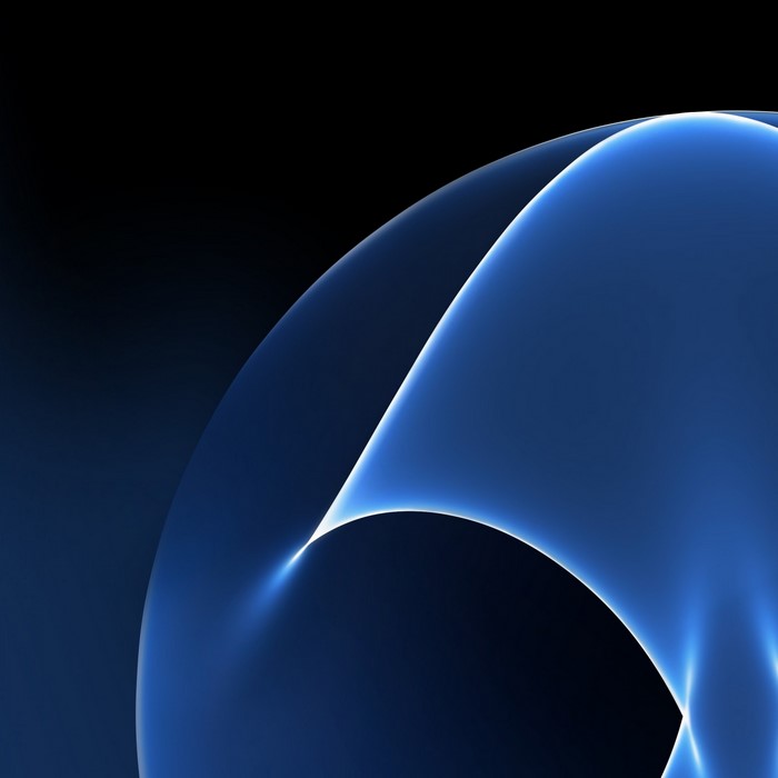 Abstract blue wave shape on black background