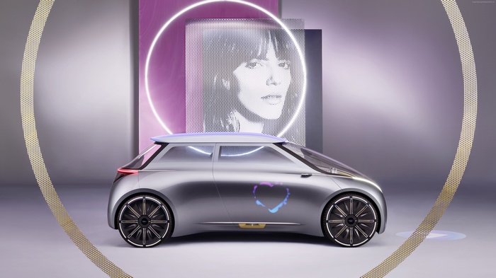 Mini Next 100 concept electric car with heart graphic