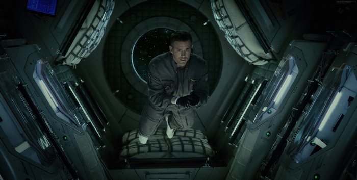 Ryan Reynolds in a spaceship