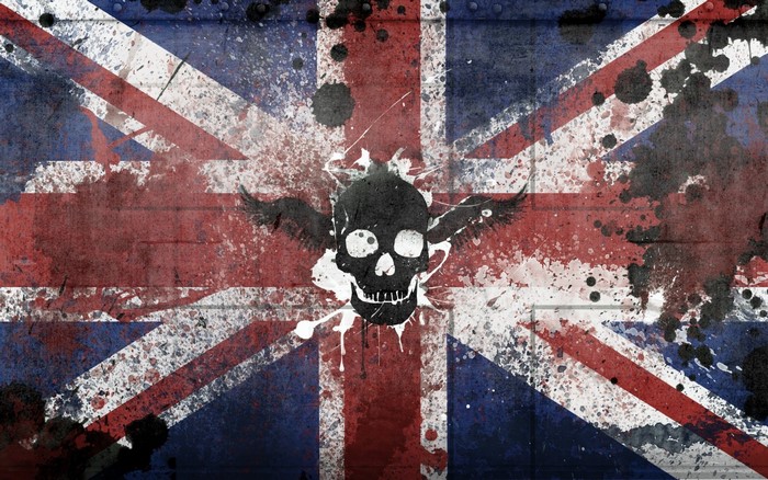 Graffiti Skull on Union Jack Flag