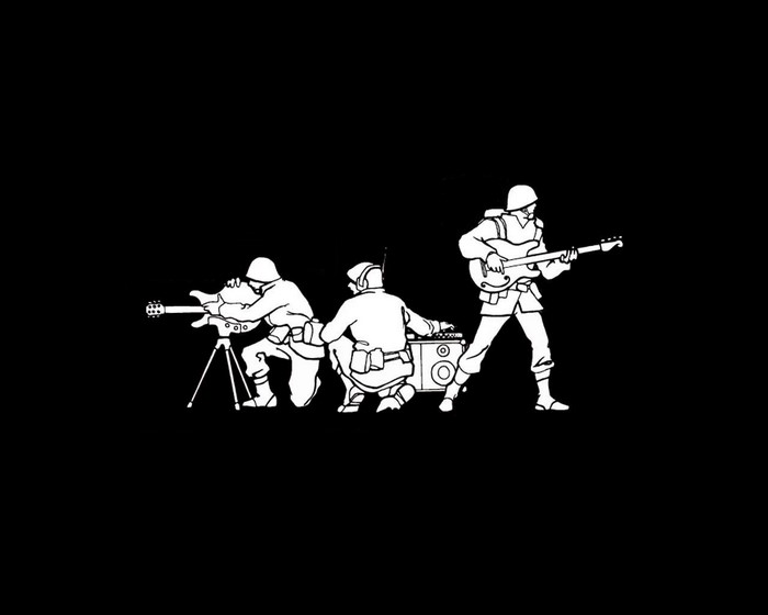 Soldiers playing musical instruments