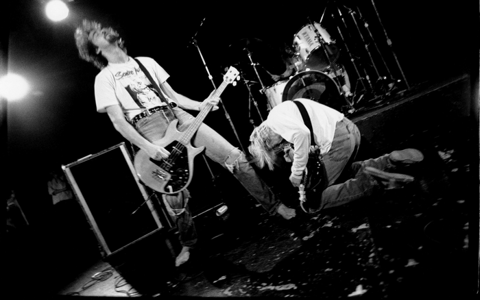 Nirvana performing live on stage