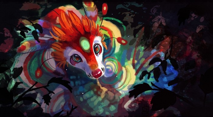 Psychedelic fantasy art illustration