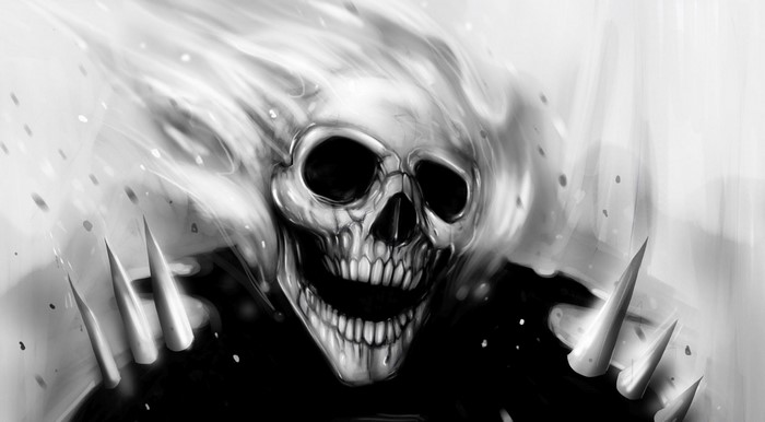 Ghost Rider Skull with Spikes