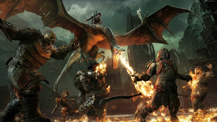 Middle-earth: Shadow of War Orcs and Dragon Battle