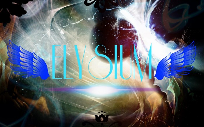 Elysium logo with blue wings