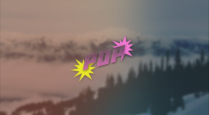 POP typographic logo with starbursts