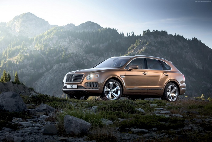 Bentley Bentayga crossover SUV on mountain landscape