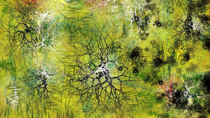 Abstract digital art of trees and branches