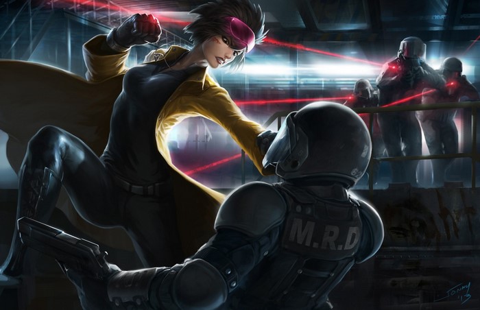 Jubilee Fighting M.R.D Soldiers Cyberpunk Action