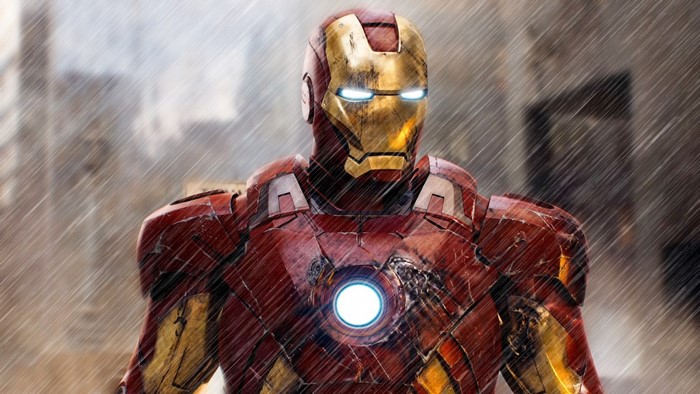 Iron Man in the rain