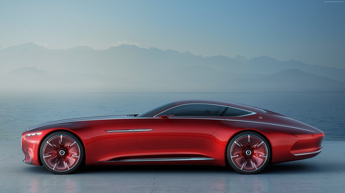 Red Mercedes-Maybach Vision 6 Coupe Concept Car