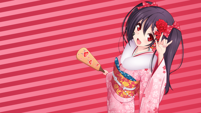 Yazawa Nico from Love Live in a Pink Kimono