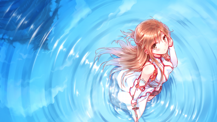 Asuna Yuuki from Sword Art Online in water