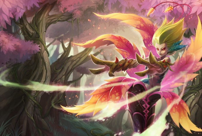 Zyra from League of Legends in a forest