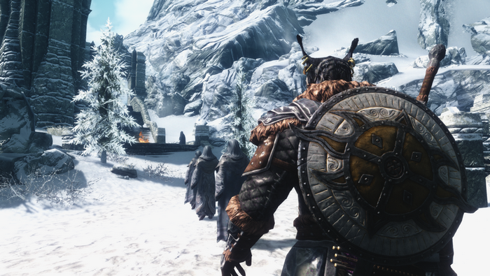 The Elder Scrolls V Skyrim Khajiit in snowy landscape