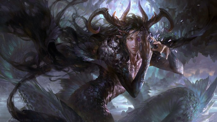 Mystical Capricorn Dragon with Horns in Fantasy Art