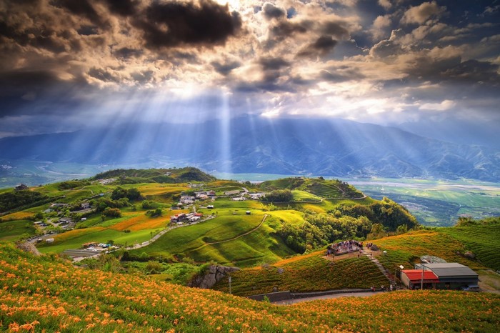 sunlight, landscape, hill, nature, grass, sky, field, clouds, morning ...