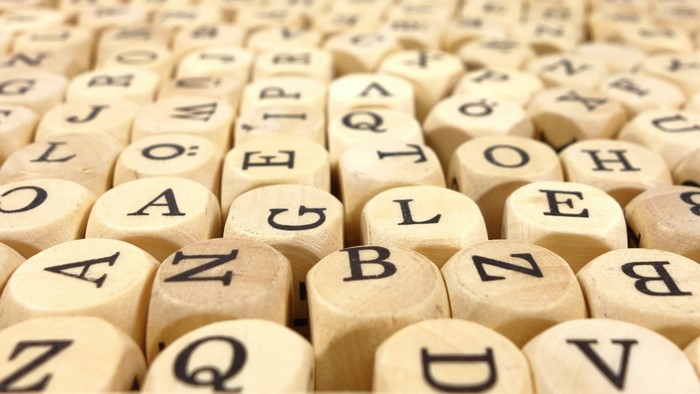 Close-up of wooden letter blocks