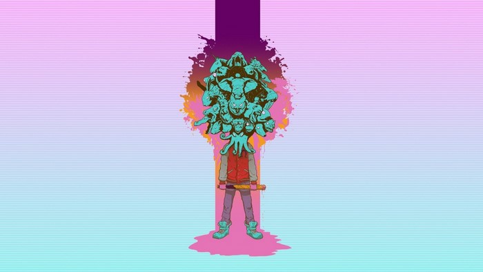 Character from Hotline Miami with animal heads