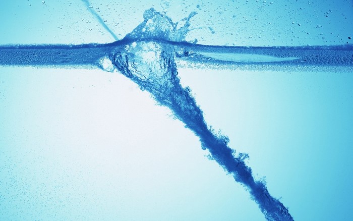Water splash and stream underwater