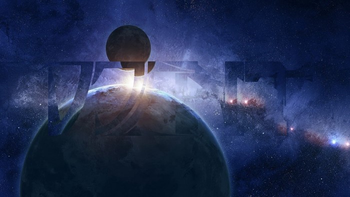 Space scene with planets and stars