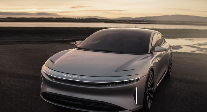 Lucid Air electric car front view