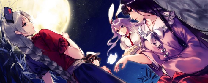 Houraisan Kaguya, Reisen Udongein Inaba, Yagokoro Eirin, Inaba Tewi from Touhou