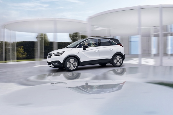 White Opel Crossland X Crossover Car