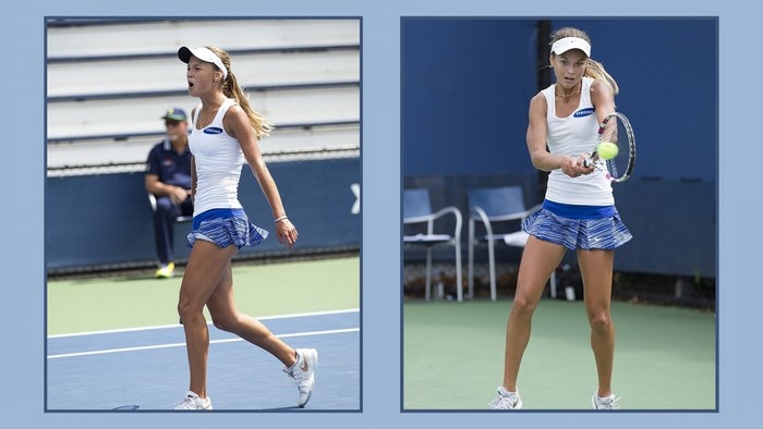 Anna Kalinskaya playing tennis
