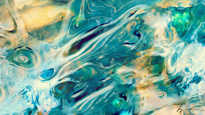 Surreal Abstract Underwater Waves and Spirals